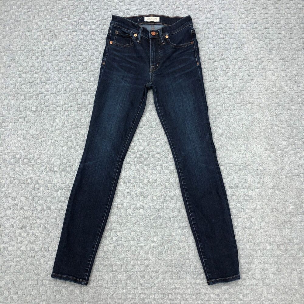 Madewell Skinny Jeans Womens 24 Blue Dark Wash Stretch Denim Slim Pants Casual